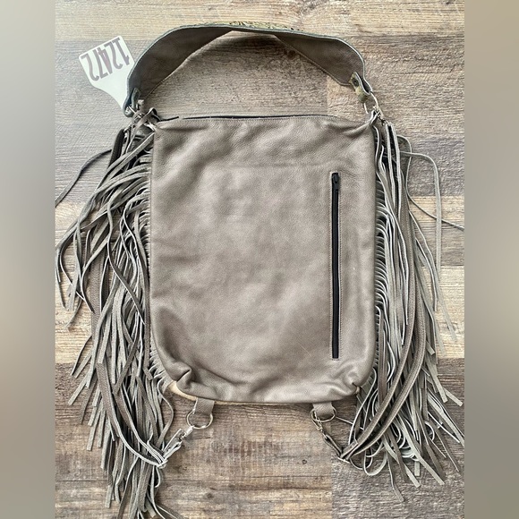 Holy Cow Couture cowhide copper grey leather design  backpack main image 5